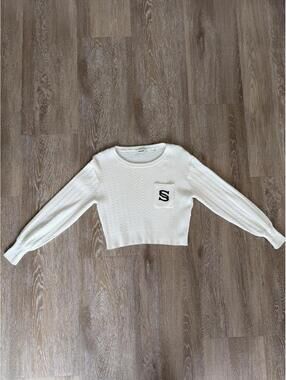 Sandro white cropped sweater